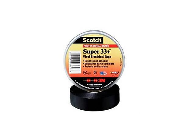 Scotch® Super 33+ Vinyl tape fra 3M 19mm, 15,6m - Installatørens beste venn 